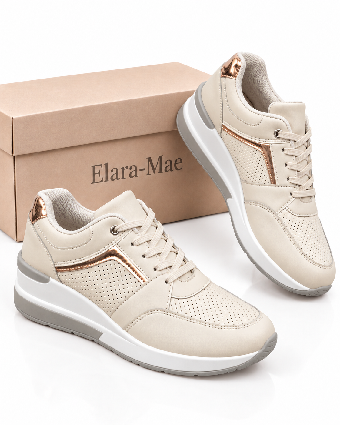 Elara-Mae™ – Casual Sneakers met Sleehak en Plateau