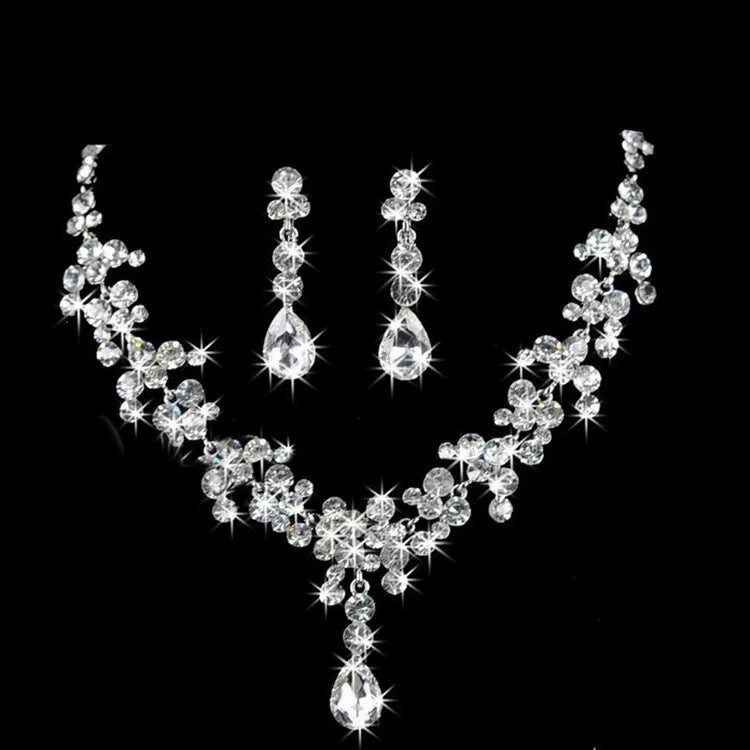 Celestia™ | Crystal Cascade Necklace &amp; Earring Set