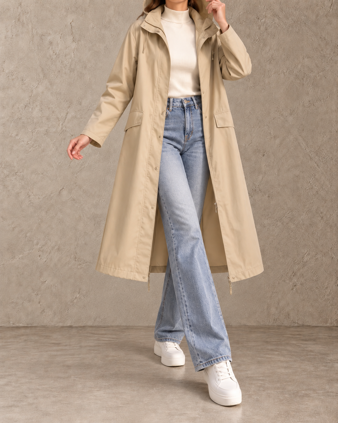 Mirelle™ | Lange Jas met Capuchon en Stippen