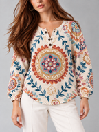 Mila™ | Blouse met Kleurrijke Abstracte Print