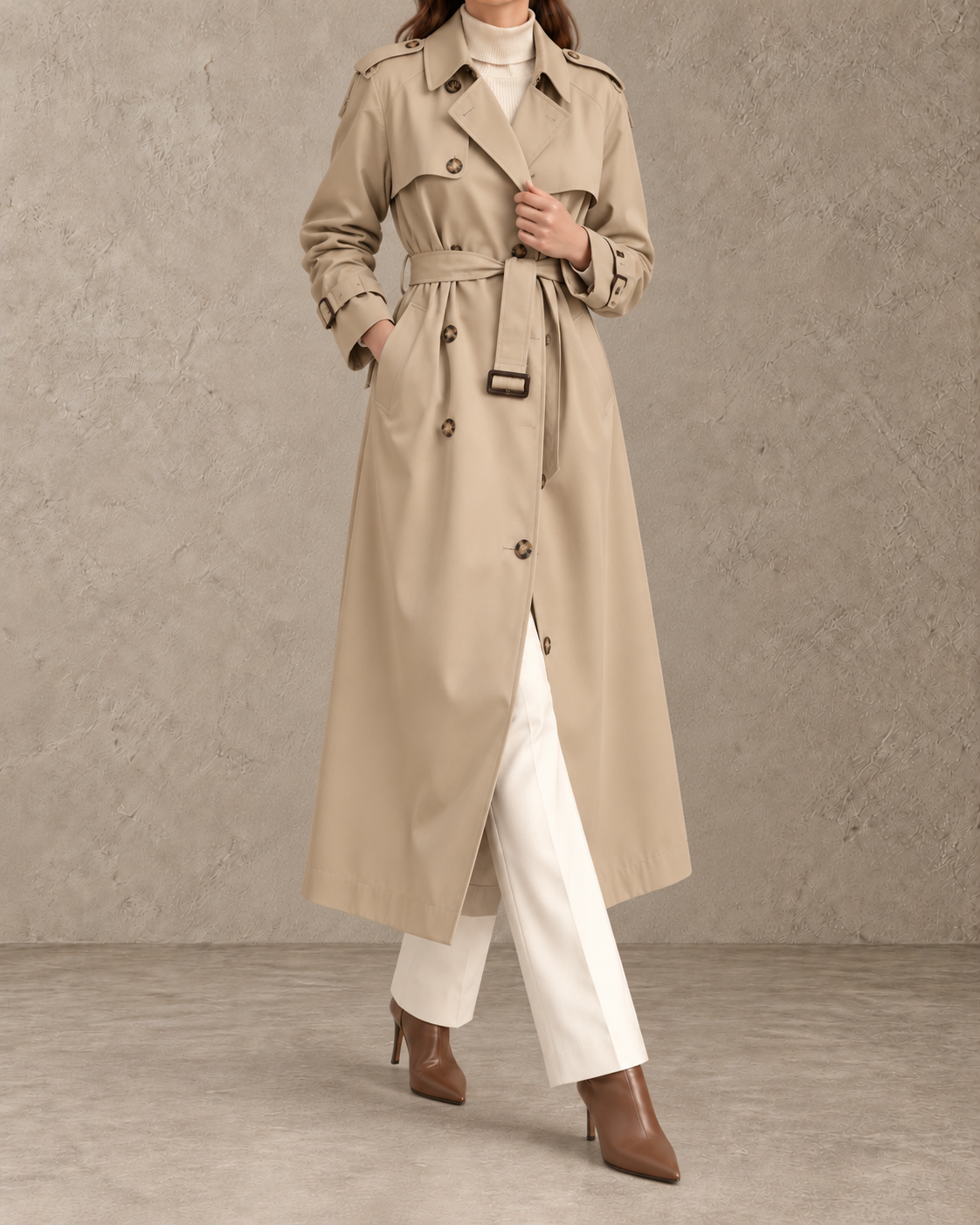 Isabelle™ | Double-Breasted Trenchcoat met Ceintuur