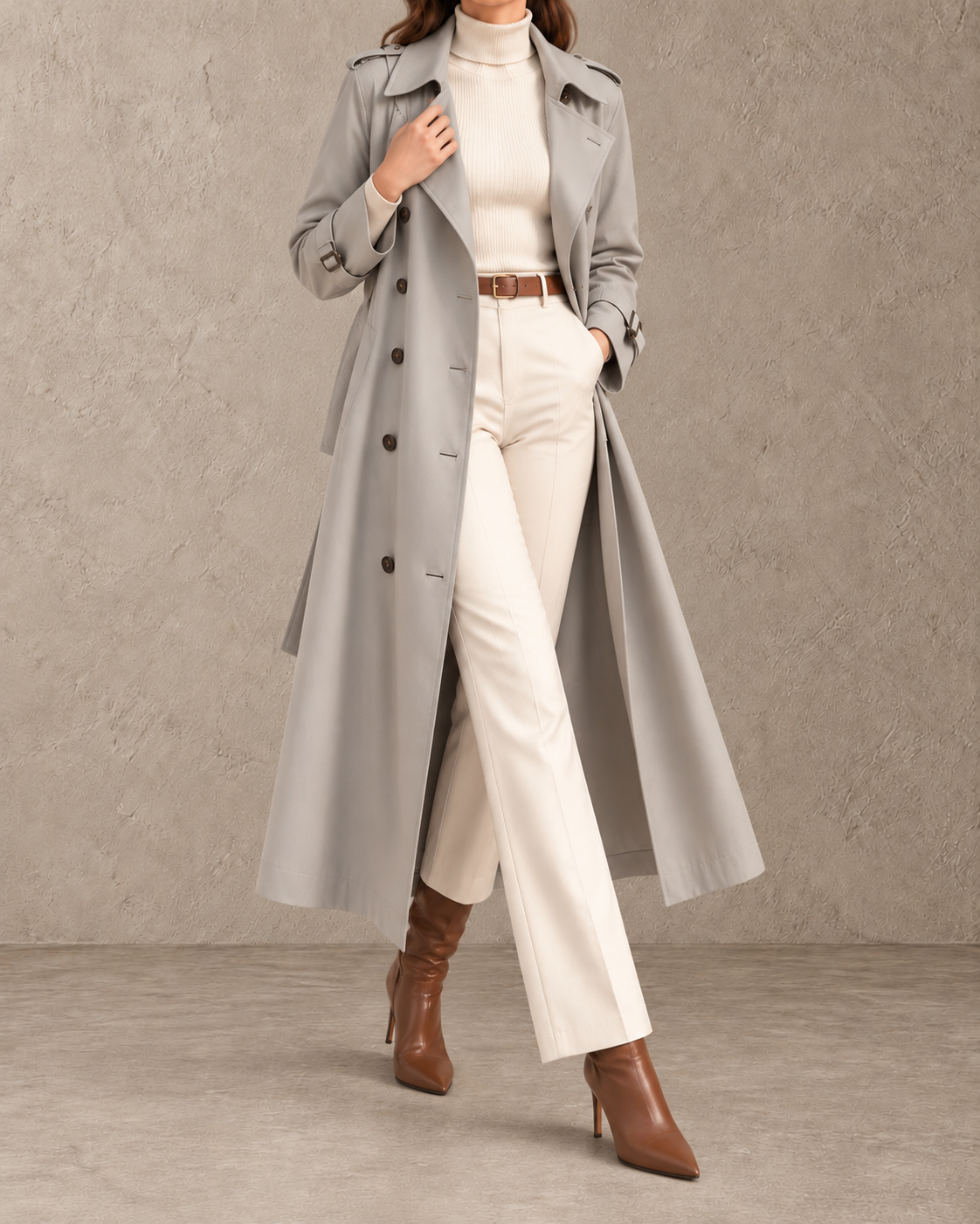 Celine™ | Double-Breasted Trenchcoat met Ceintuur