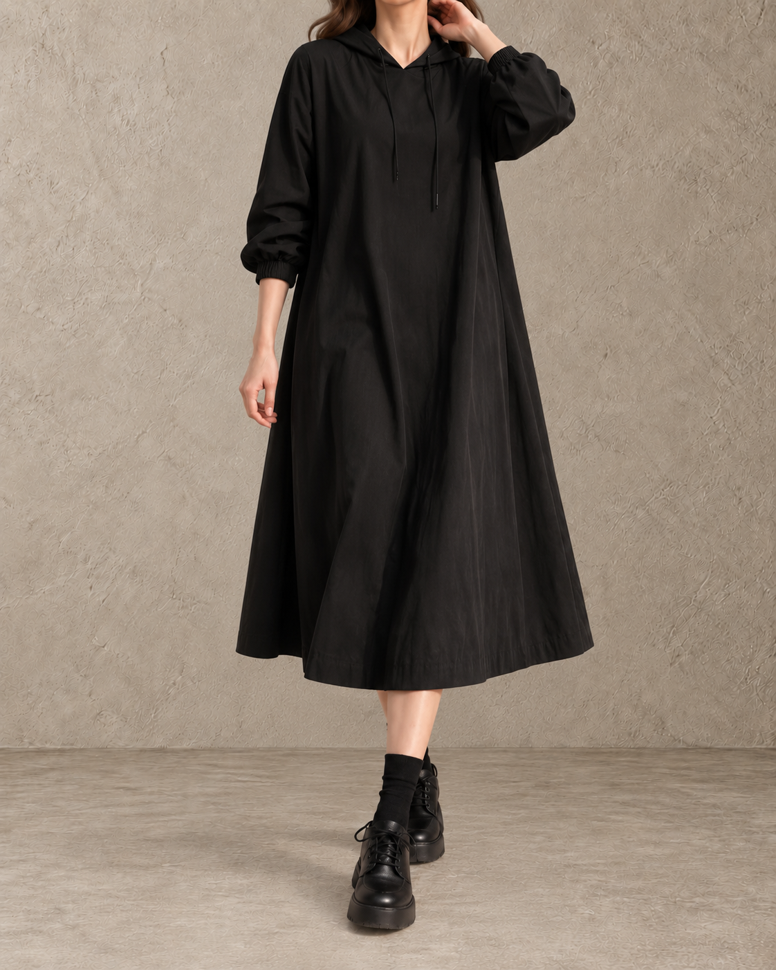 Amara™ | Relaxte Midi-jurk met Capuchon
