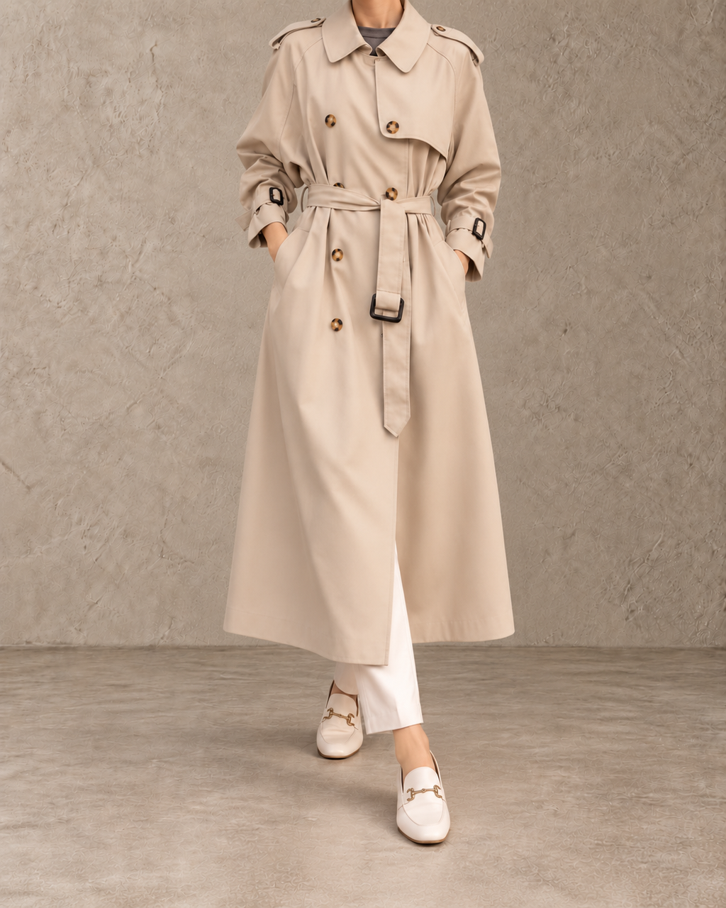 Isabelle™ | Double-Breasted Trenchcoat met Ceintuur