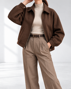 Nora™ | Relaxed Bomberjack in Suède-look