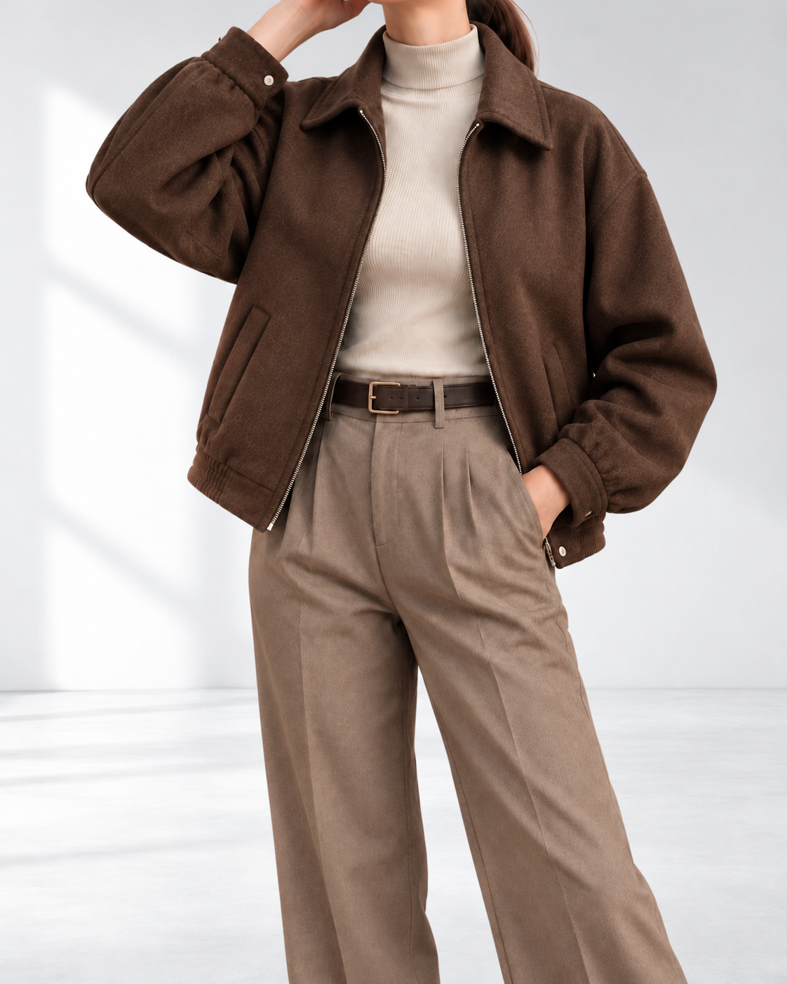 Nora™ | Relaxed Bomberjack in Suède-look