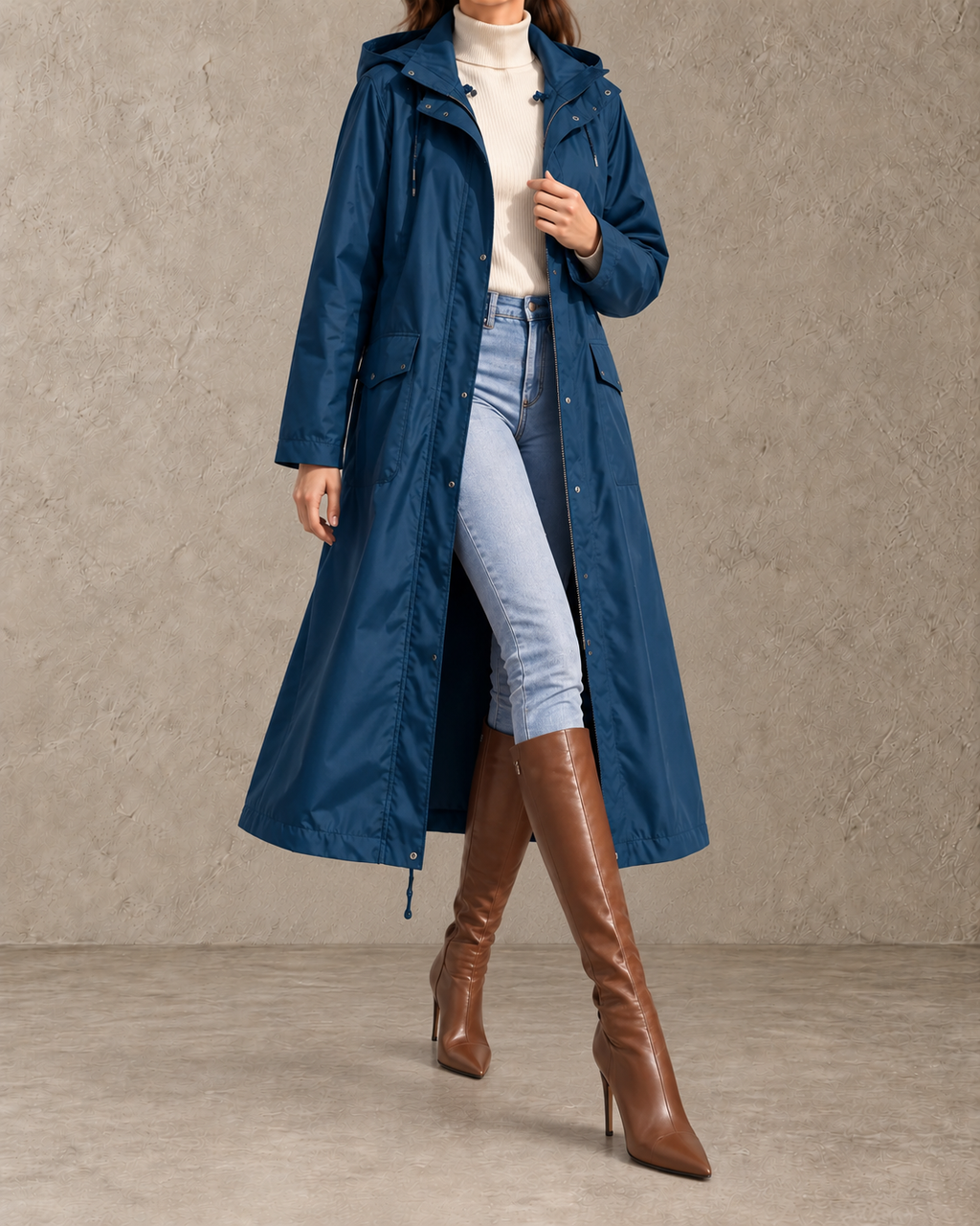 Mirelle™ | Lange Jas met Capuchon en Stippen