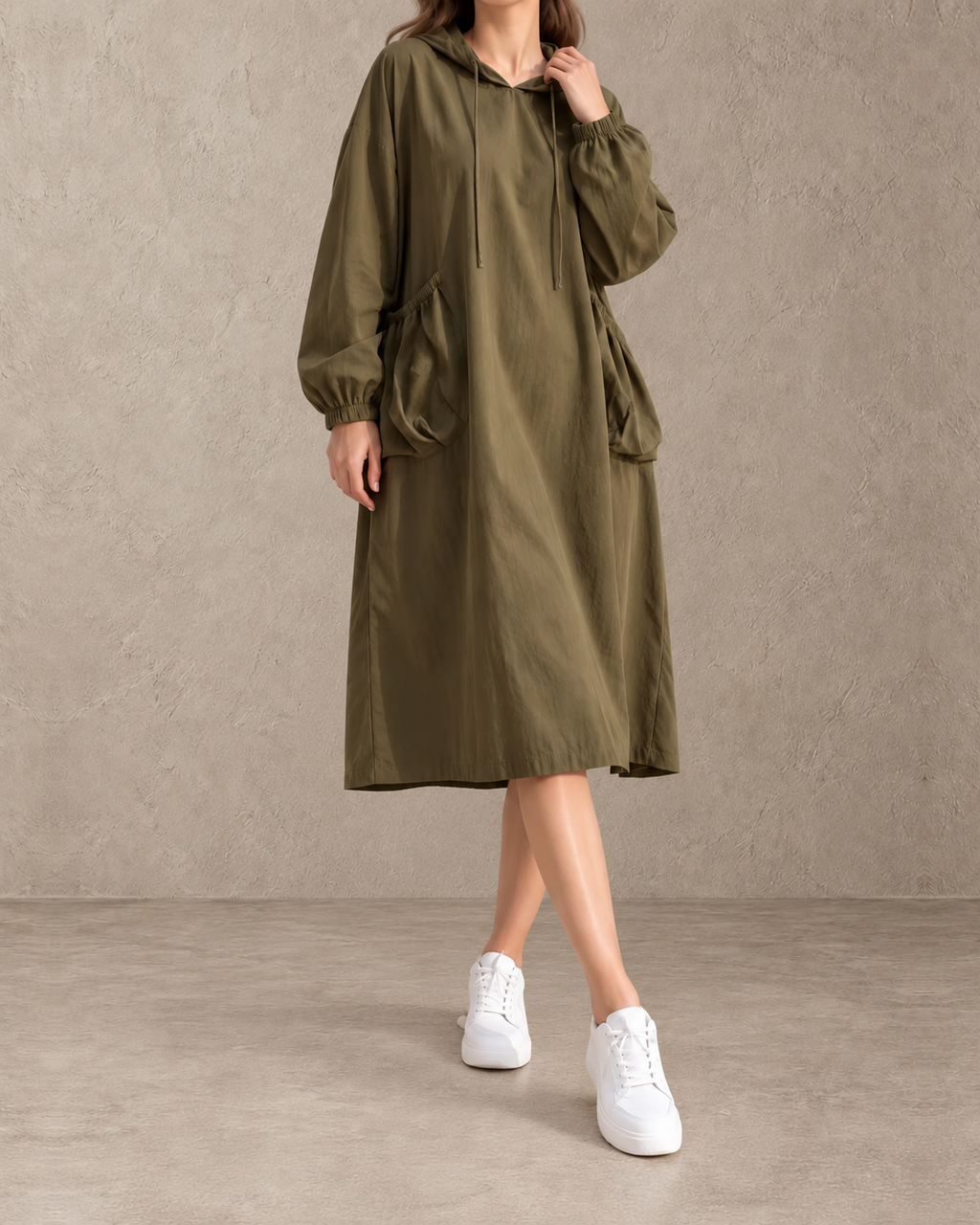 Amara™ | Relaxte Midi-jurk met Capuchon