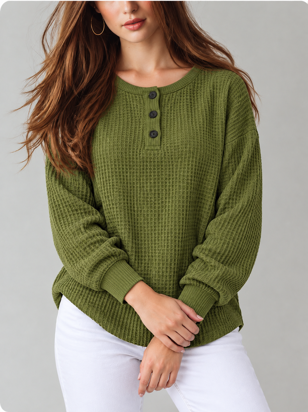 Emery™ | Wafelgebreide Henley Top
