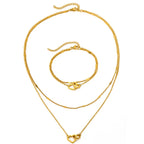 Amora™ | Interlocking Heart Necklace &amp; Bracelet Set