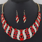 Solara™ | Champagne Kristallen Ketting- & Oorbellenset