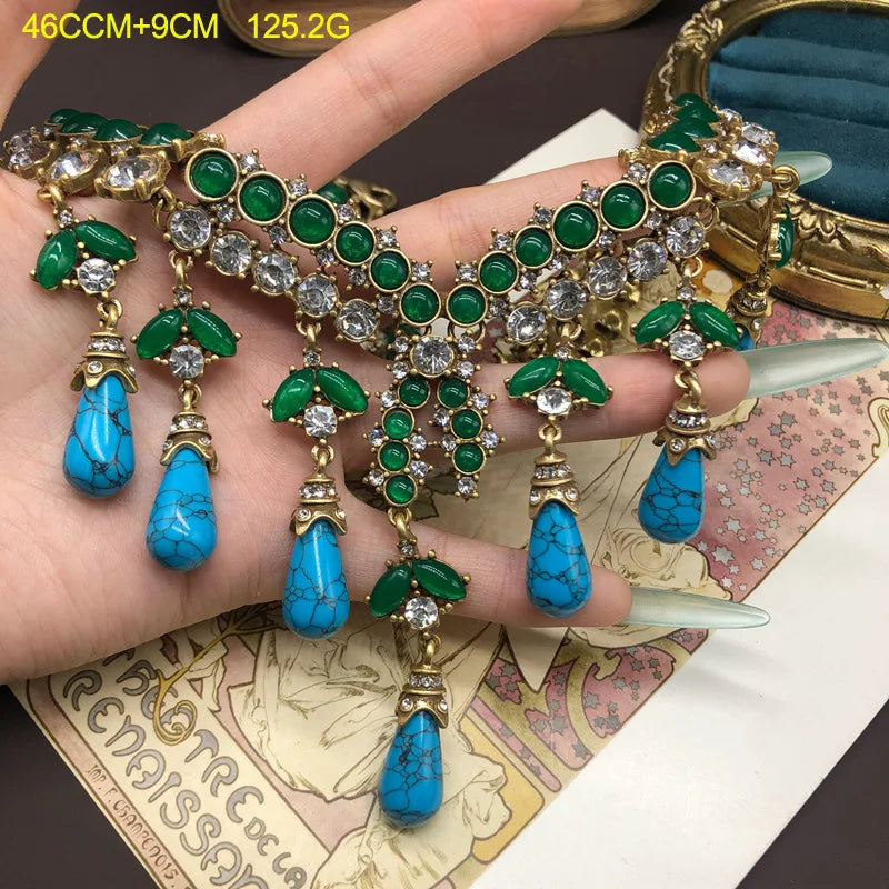 Emeraldia™ | Green &amp; Turquoise Statement Necklace