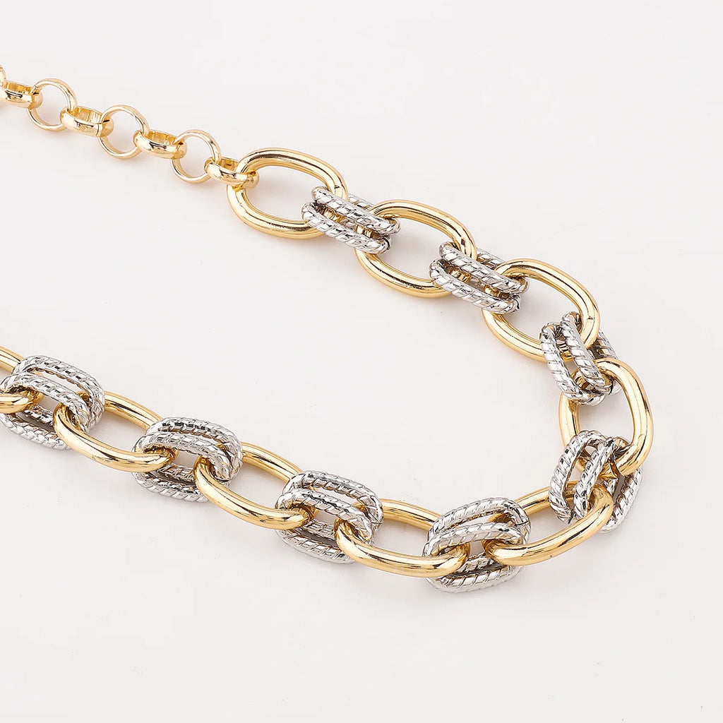 Aurevia™ | Two-Tone Statement Link Bracelet