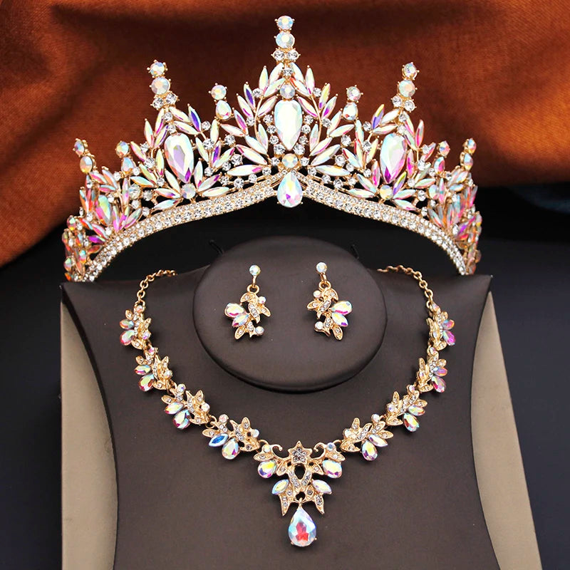 Aurielle™ | Crystal Tiara, Necklace &amp; Earring Set