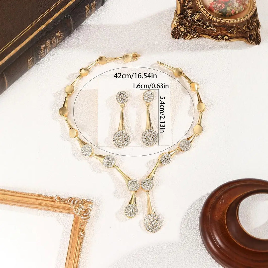 Aurette™ | Ketting- & Oorbellenset met Kristallen Druppel