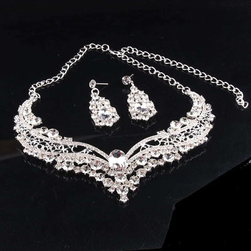 Vespera™ | Crystal Statement Necklace &amp; Earring Set