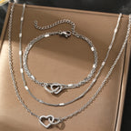 Amora™ | Interlocking Heart Necklace &amp; Bracelet Set