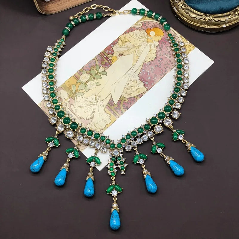 Emeraldia™ | Green &amp; Turquoise Statement Necklace