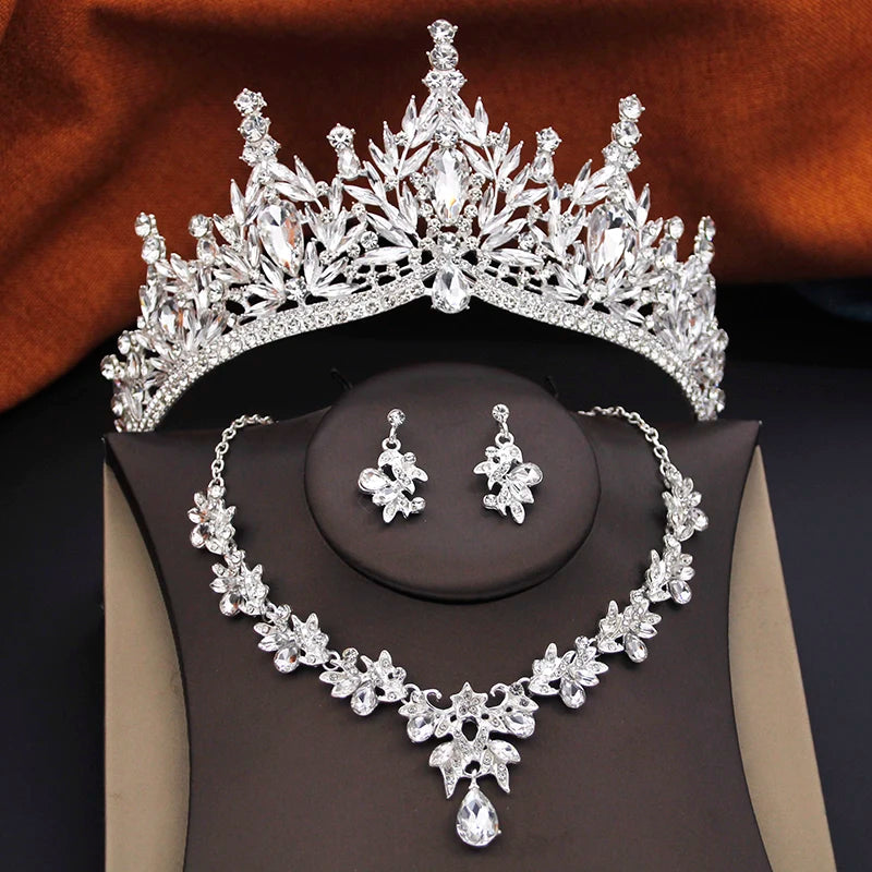 Aurielle™ | Crystal Tiara, Necklace &amp; Earring Set