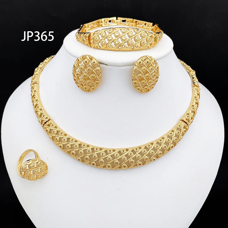 Marcelline™ | Ornate Gold-Tone 4-Piece Jewelry Set