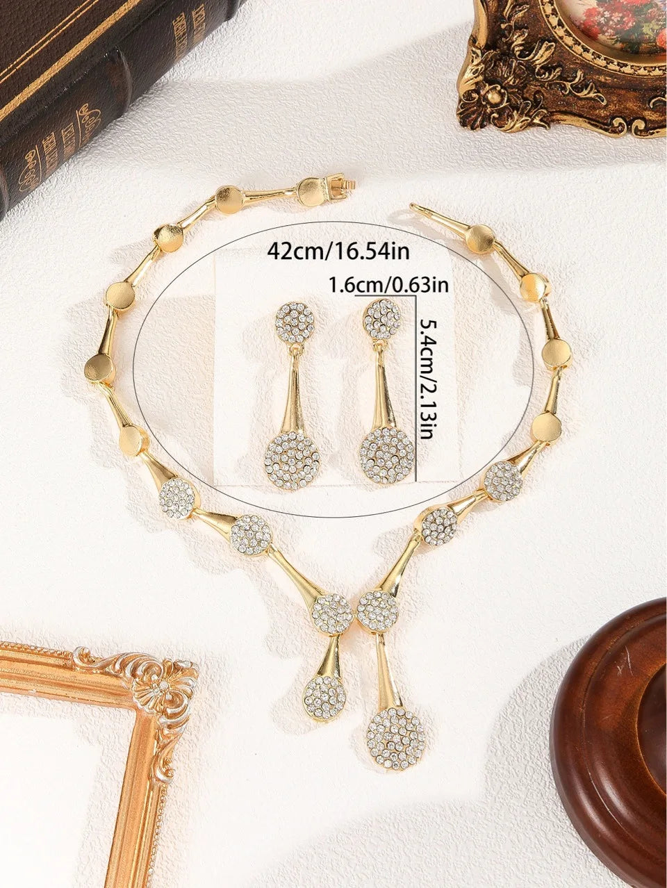 Aurette™ | Ketting- & Oorbellenset met Kristallen Druppel