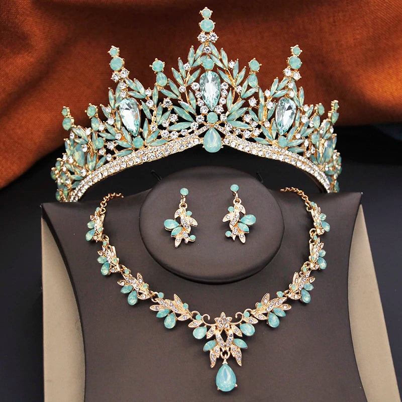 Aurielle™ | Crystal Tiara, Necklace &amp; Earring Set