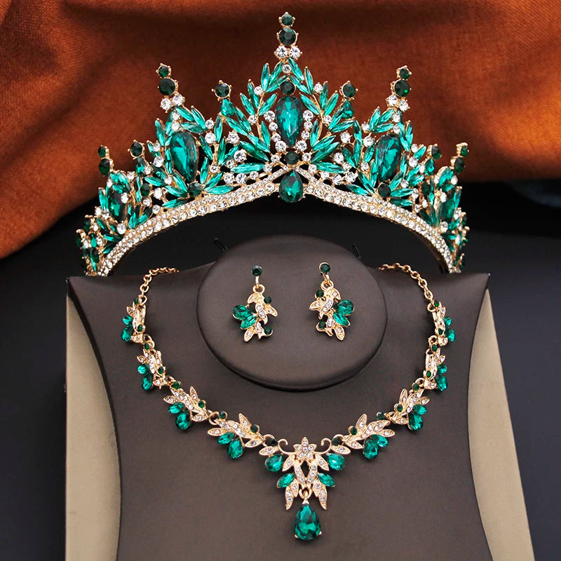 Aurielle™ | Crystal Tiara, Necklace &amp; Earring Set
