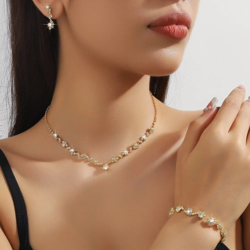 Aureline™ | Crystal Vine Necklace, Bracelet &amp; Earring Set