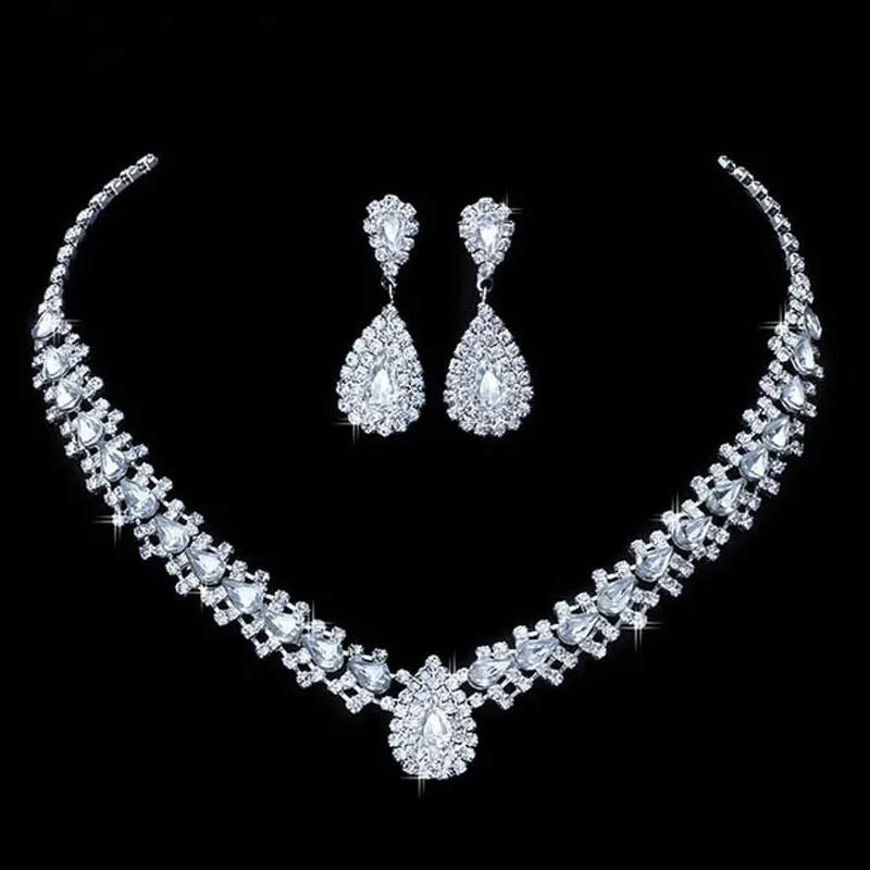 Celestia™ | Crystal Cascade Necklace &amp; Earring Set