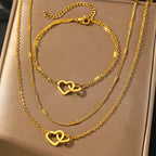 Amora™ | Interlocking Heart Necklace &amp; Bracelet Set