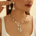 Aurette™ | Ketting- & Oorbellenset met Kristallen Druppel