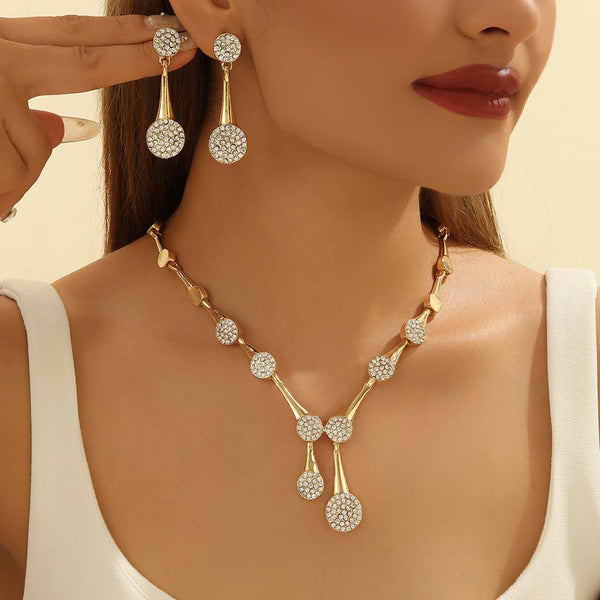 Aurette™ | Ketting- & Oorbellenset met Kristallen Druppel