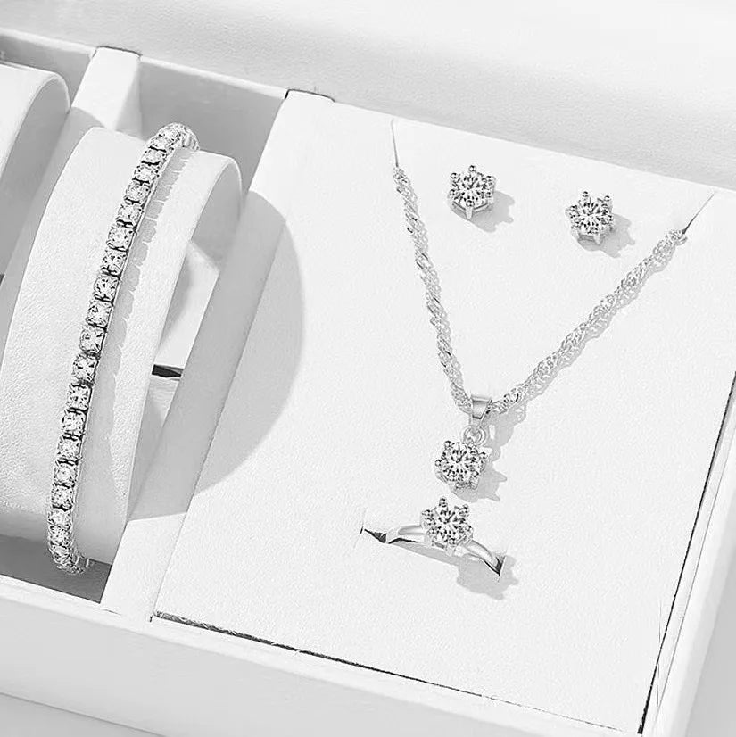 Elara™ | Crystal Solitaire Jewelry Set