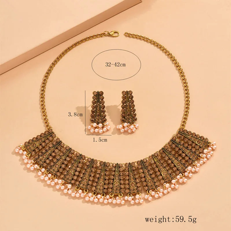 Zafira™ | Pearl Fringe Choker &amp; Earring Set