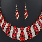 Solara™ | Champagne Kristallen Ketting- & Oorbellenset