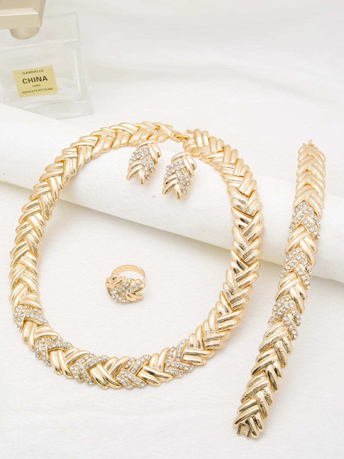 Valencia™ | Crystal Leaf 4-Piece Jewelry Set