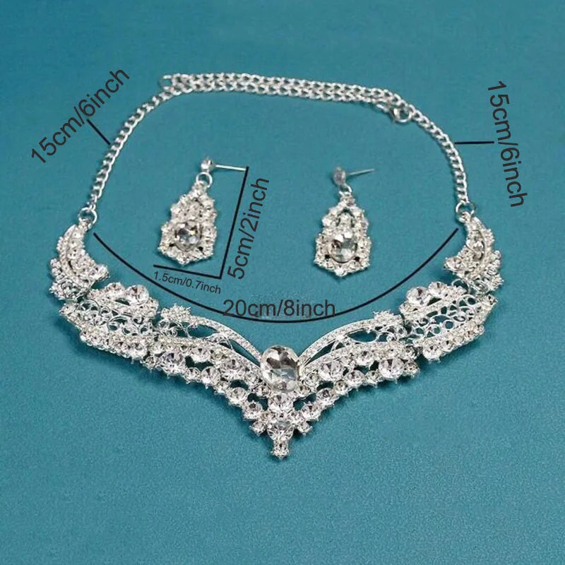 Vespera™ | Crystal Statement Necklace &amp; Earring Set