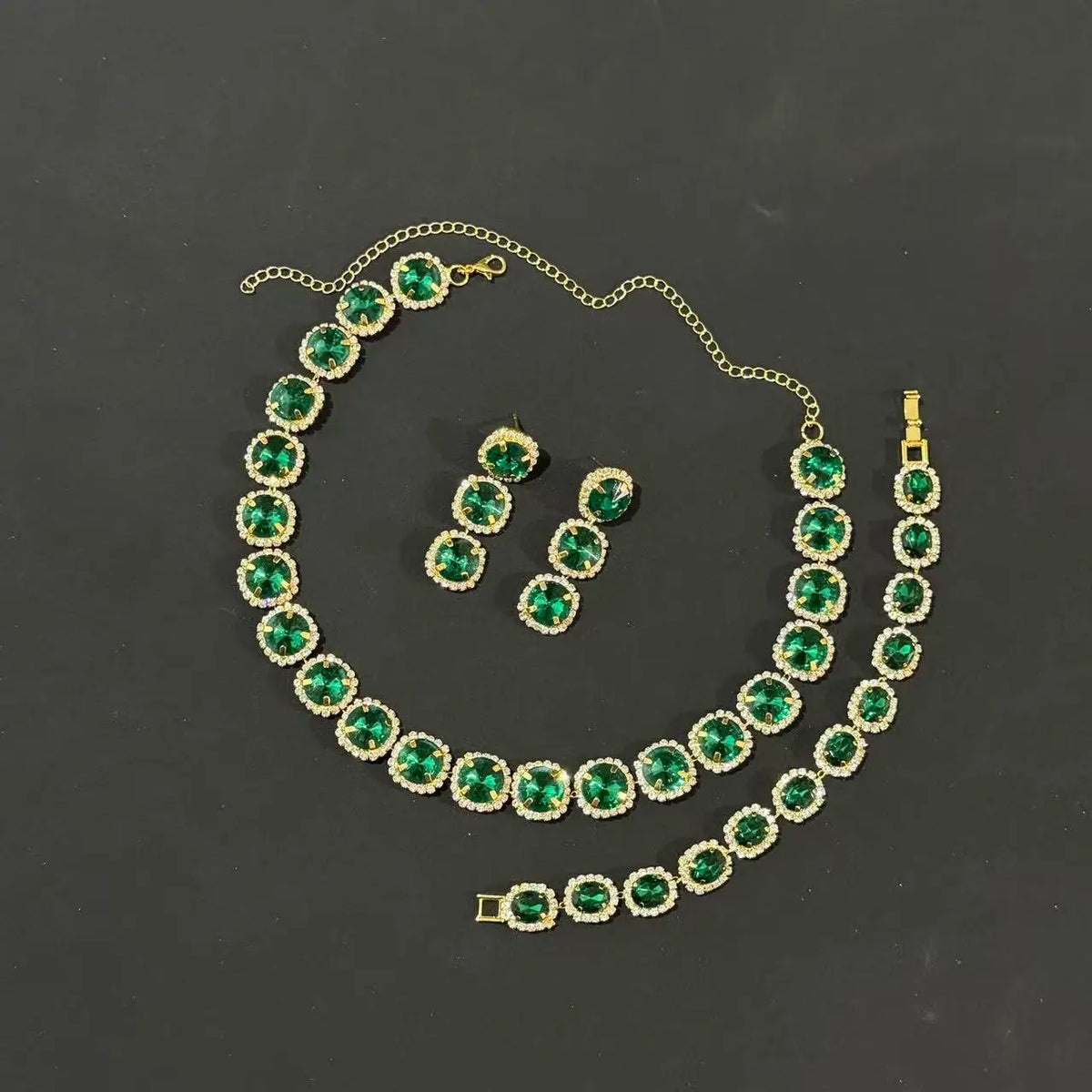 Emerelle™ | Emerald-Green Crystal Jewelry Set
