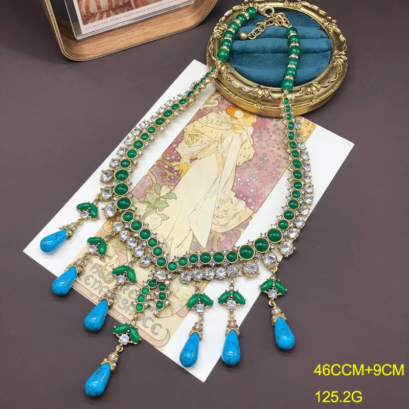 Emeraldia™ | Green &amp; Turquoise Statement Necklace