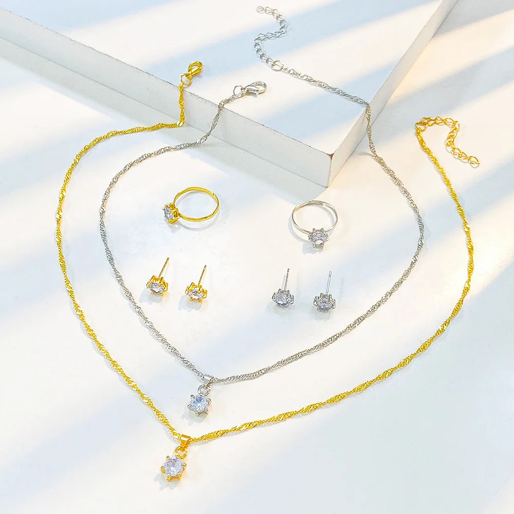 Elara™ | Crystal Solitaire Jewelry Set
