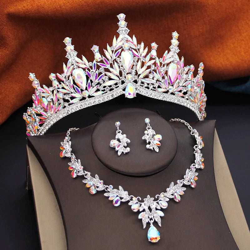Aurielle™ | Crystal Tiara, Necklace &amp; Earring Set