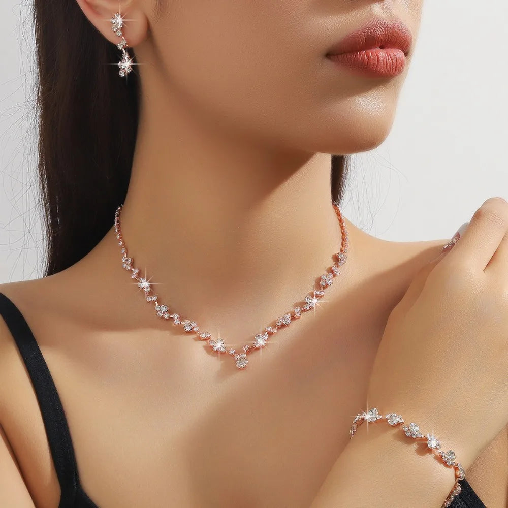Aureline™ | Crystal Vine Necklace, Bracelet &amp; Earring Set