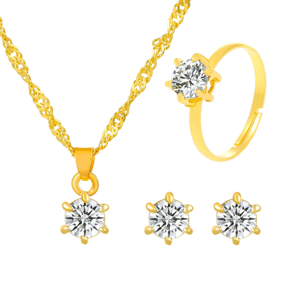 Elara™ | Crystal Solitaire Jewelry Set