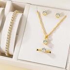 Elara™ | Crystal Solitaire Jewelry Set