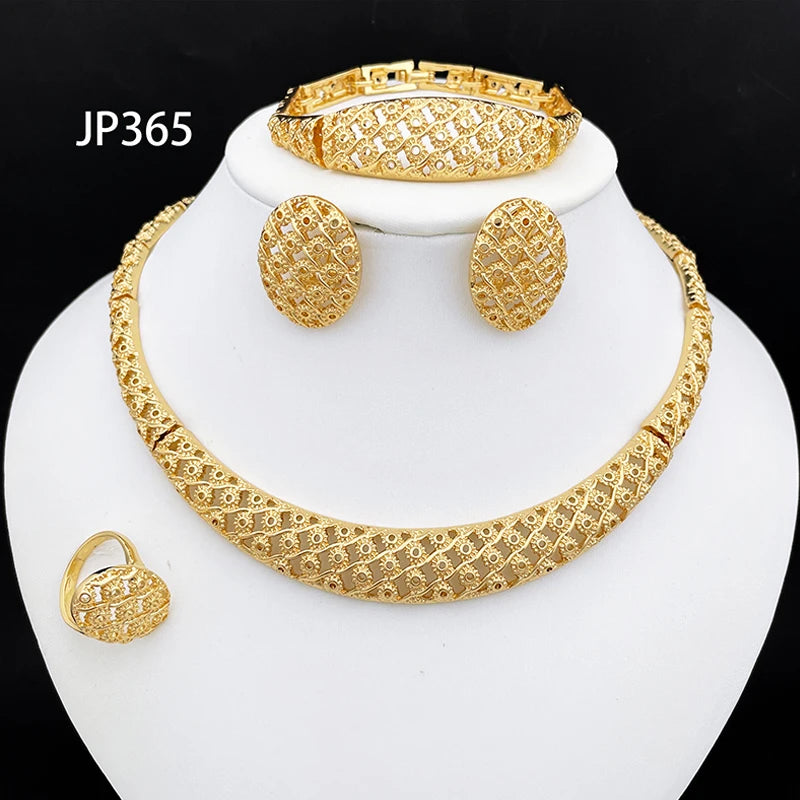 Marcelline™ | Ornate Gold-Tone 4-Piece Jewelry Set