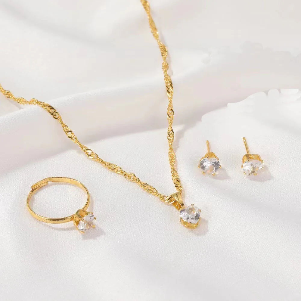 Elara™ | Crystal Solitaire Jewelry Set