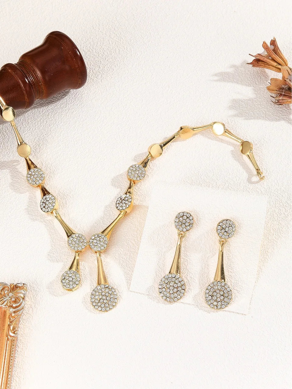 Aurette™ | Ketting- & Oorbellenset met Kristallen Druppel