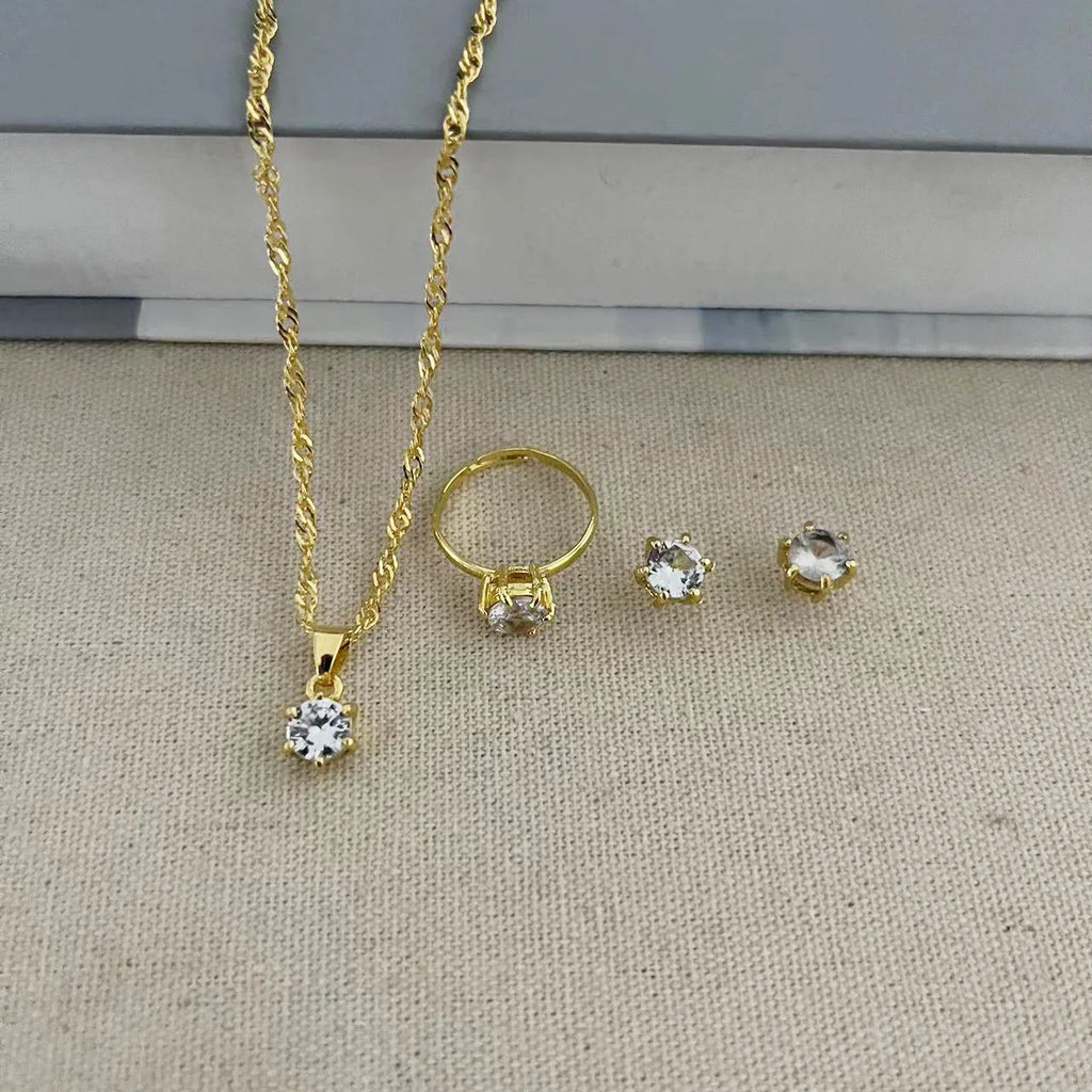 Elara™ | Crystal Solitaire Jewelry Set