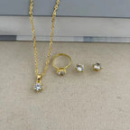 Elara™ | Crystal Solitaire Jewelry Set