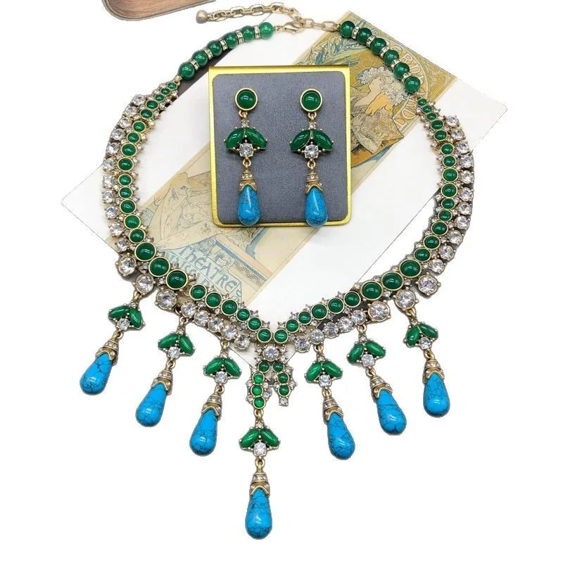 Emeraldia™ | Green &amp; Turquoise Statement Necklace
